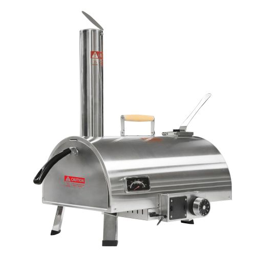 Pizza Oven Outdoor 12" Automatic Rotatable Pizza Ovens Portable Stainless Steel Wood Fired Pizza Oven Pizza Maker with Built-in Thermometer Pizza Cutt Pizza Oven Outdoor 12" Automatic Rotatable Pizza Ovens Portable Stainless Steel Wood Fired Pizza Oven Pizza Maker with Built-in Thermometer Pizza Cutt